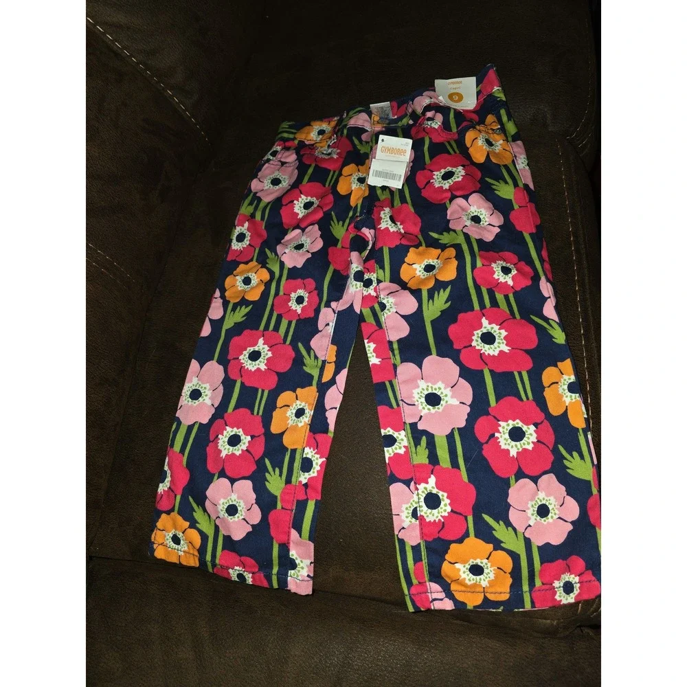 Gymboree blooming nautical floral‎ capris pants size 9 nwt new